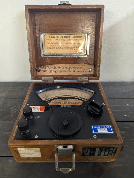 1951 Vintage AC Voltmeter by Teledyne and Sensitive Research Instrument Corporation